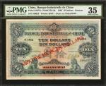 CHINA--FOREIGN BANKS. Banque Industrielle de Chine. 10 Dollars, 1914. P-S397Fa. PMG Choice Very Fine