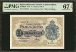 FALKLAND ISLANDS. Lot of (2) Government of the Falkland Islands. 1 Pound, 1974-77. P-8b & 8c. PMG Ge