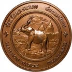 2005年泰国那空那育大象/萨里卡瀑布铜章。THAILAND. Nakhon Nayok. Elephant/Sarika Waterfall Bronze Medal, 2005. GEM UNCI