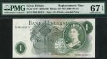 Bank of England, John Standish Fforde (1966-1970), ｣1, ND (1967), serial number T29M 093571, green, 