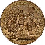 1870 Pilgrim Jubilee Memorial Medal. HK-15A. Gilt. MS-64 (NGC).