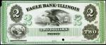 Thebes, Illinois. Eagle Bank of Illinois. ND. $2. About Uncirculated. Proof.
