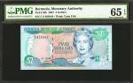 BERMUDA. Bermuda Monetary Authority. 2 Dollars, 2007. P-50b. PMG Gem Uncirculated 65 EPQ.