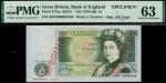 Bank of England, J. B. Page, specimen £1, ND (1978), serial number A00 00000, green, Queen Elizabeth