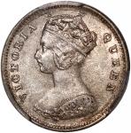 1895年香港维多利亚一毫，PCGS AU53，#45695691. Hong Kong, silver 10 cents, 1895, Victoria on obverse, PCGS AU53,