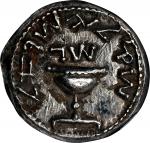 JUDAEA. First Jewish War, 66-70 C.E. AR Shekel (14.25 gms), Jerusalem Mint, Year 3 (68/9 C.E.). NGC 