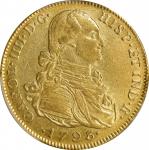 COLOMBIA. 8 Escudos, 1793-NR JJ. Nuevo Reino (Bogota) Mint. Charles IV. PCGS AU-53.