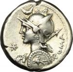 The Roman Republic, P. Nerva.. AR Denarius, 113-112 BC. Cr. 292/1. B. (Licinia) 7. 3.85 g.  17.5 mm.