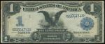 1899年美国银元券1元，编号82654743，蓝印，V至VF