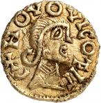 MÉROVINGIENS Neuvic d’Ussel (Novus Vicus), monétaire Domoleno. Trémissis ND (650-660), Neuvic d’Usse