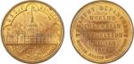 1893年芝加哥世博会小铜章一枚，本次世界哥伦布博览会美国政府也设馆参展，此为財政部造幣厂特製之纪念铜章，鎏金，罕见，直径38 mm，重18克，近未使用