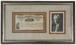 Standard Oil Co (OH), 1875, 50 shares. #219. Issued to John Huntington. signed by John D Rockefeller