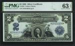 Fr. 256. 1899 $2 Silver Certificate. PMG Choice Uncirculated 63 EPQ.