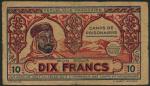 Algeria, Tenes, Vichy Prisoner of War camp money (Camps de Prisonniers), 10 francs, ND (1943), seria