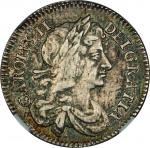 Great Britain. 1676. Silver. NGC MS61. AU. Shilling. Charles II Silver 4 Pence