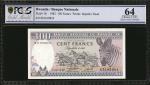 MIXED LOTS. Rwanda, Uruguay & Mauritius. Mixed Banks. 50 Rupees, 100 Pesos & 100 Francs, 1935-82. P-
