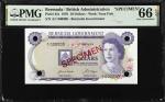 BERMUDA. Government. 10 Dollars, 6.2.1970. P-25s. Specimen. PCGS Currency Gem New 66 PPQ.