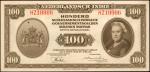 1943年荷兰印第100盾。 NETHERLANDS INDIES. Nederlandsch-Indie. 100 Gulden, 1943. P-117. Extremely Fine.
