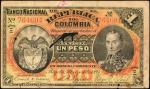 COLOMBIA. Republica de Colombia. 1 Peso, 1895. P-234. Very Fine.