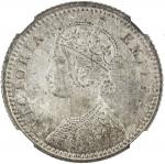 India - Colonial，BRITISH INDIA: Victoria, Empress, 1876-1901, AR ¼ rupee, 1886-C, KM-490, type C/II,