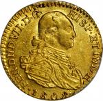 COLOMBIA. 1808-JF Escudo. Santa Fe de Nuevo Reino (Bogotá) mint. Ferdinand VII (1808-1833). Restrepo