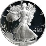 1991-S Silver Eagle. Proof-70 Ultra Cameo (NGC).
