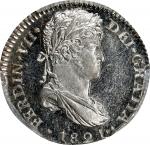 GUATEMALA. Real, 1821-NG M. Nueva Guatemala Mint. Ferdinand VII. PCGS MS-64 Prooflike.