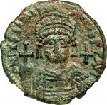JUSTINIAN I, 527-565. AE Follis, Antioch Mint, RY 25 (551/2). NGC Ch VF. Light Smoothing.