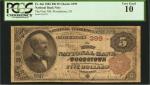 Woodstown, New Jersey. $5  1882 Brown Back. Fr. 466. The First NB. Charter #399. PCGS Currency Very 