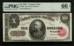 Fr. 369. 1891 $10 Treasury Note. PMG Gem Uncirculated 66 EPQ.