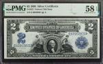 Fr. 252. 1899 $2 Silver Certificate. PMG Choice About Uncirculated 58 EPQ.