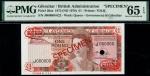 x Government of Gibraltar, specimen £1, 20th November 1975, serial number J000000 022, (Pick 20as, T