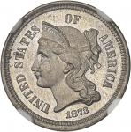 USARépublique fédérale des États-Unis d Amérique (1776-à nos jours). III (3) cent en nickel, Flan br