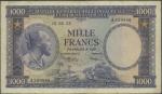 Banque Centrale du Congo Belge et du Ruanda-Urundi, 1000 francs, 15th February 1955, serial number A