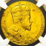 GREAT BRITAIN Edward VII エドワード7世(1901~10) AV Medal 1902 NGC-UNC Details“Removed From Jewelry“ 目立たぬマウ