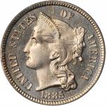 1885 Nickel Three-Cent Piece. Proof-65 (PCGS). CAC. OGH.