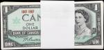 1967年加拿大银行1圆。200张。CANADA. Lot of (200). Bank of Canada. 1 Dollar, 1967. BC-45. Almost Uncirculated t