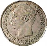 DANISH WEST INDIES. 40 Cents (2 Francs), 1907-P GJ. Copenhagen Mint. Frederik VIII. PCGS AU-50.