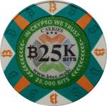 2016 BTCC 25K Bits "Poker Chip" 0.025 Bitcoin. Loaded. Firstbits 1XFyL8RKu. Serial No. C01483. Serie