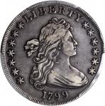 1799 Draped Bust Silver Dollar. BB-166, B-9. Rarity-1. EF Details--Filed Rims (PCGS).