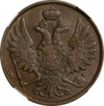 RUSSIA. 2 Kopeks, 1855-BM. Warsaw Mint. Nicholas I. NGC AU-58.