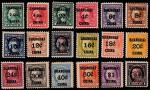 美国客邮1919-22年加盖改值新票全套18枚，原胶轻贴或未贴，上品