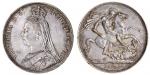 Victoria (1837-1901), Crown, 1892 (S.3921); additionally, Halfcrown, 1887 (S.3924), both about extre
