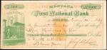 Helena, Montana Territory. First National Bank of Helena. Original Bill of Exchange. Fine, Cut Cance
