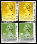 1989-90, 10&cent (1990 date) and $1 (1989 date) Queen Elizabeth II, black printing varieties (Scott 