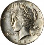 1921 Peace Silver Dollar. High Relief. MS-63 (PCGS).