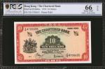 1959年香港渣打银行拾圆 HONG KONG. Chartered Bank. 10 Dollars, 1959. P-64. PCGS GSG Gem Uncirculated 66 OPQ.