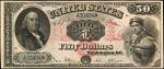 Friedberg 154. 1878 $50 Legal Tender Note. PMG About Uncirculated 55.