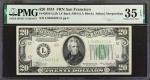 Fr. 2054-LLfb. 1934 $20  Federal Reserve Note. San Francisco. PMG Choice Very Fine 35 EPQ.