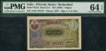 x Hyderabad, Government Issue, 1 rupee, ND (1950), serial number AG/9 187275, purple, blue and green